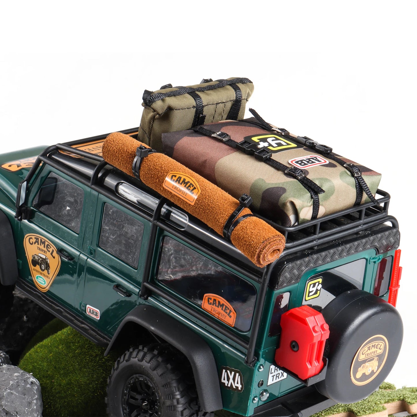 RC Crawler Simulated Tent Bag Accessory - Handmade Scale Roof Luggage Decor for 1/16 1/18 1/24 TRX4M SCX24 FCX24 Models