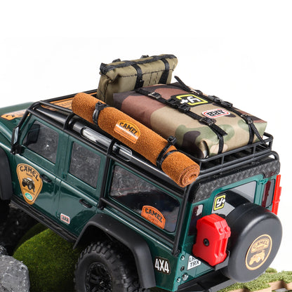 RC Crawler Simulated Tent Bag Accessory - Handmade Scale Roof Luggage Decor for 1/16 1/18 1/24 TRX4M SCX24 FCX24 Models