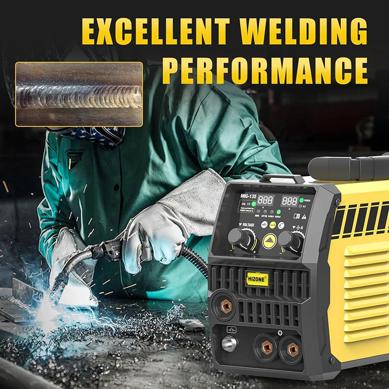 HIZONE 3-in-1 Mig Welding Machine – Intelligent Inverter Portable Welding Equipment 110V