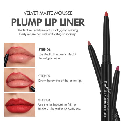 Waterproof Matte Lipliner Pencil – Long Lasting Red Contour Tint, Non-Stick & Moisturizing Lipstick in 12 Colors