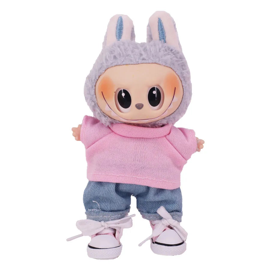 3.8cm Doll Canvas & Leather Shoes for 17cm Labubu Dolls – Cute Doll Clothes Accessories & Gift for Girls