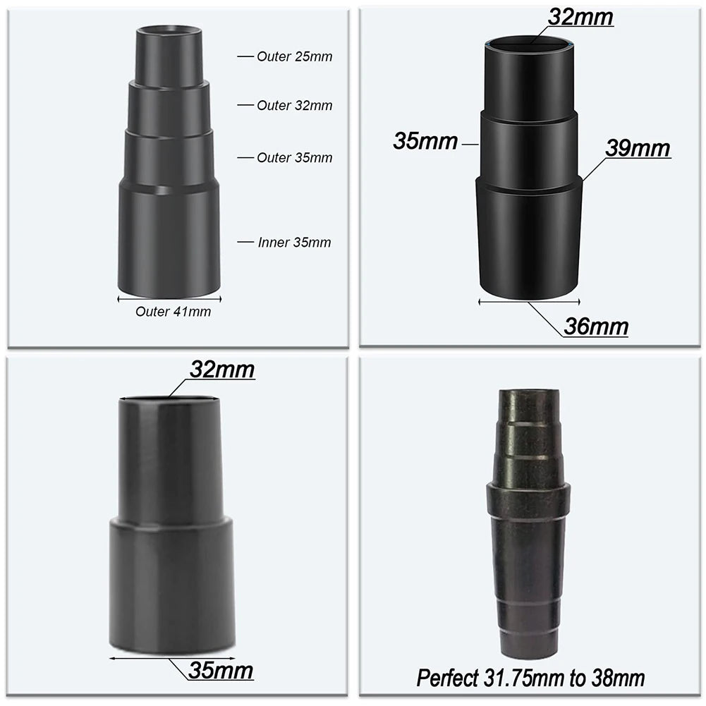 4pcs Vacuum Attachment Adapter Kit – 1 1/2 Inch to 1 1/4 Inch Pool Hose Converter for Vacext's Vacuum Hose
