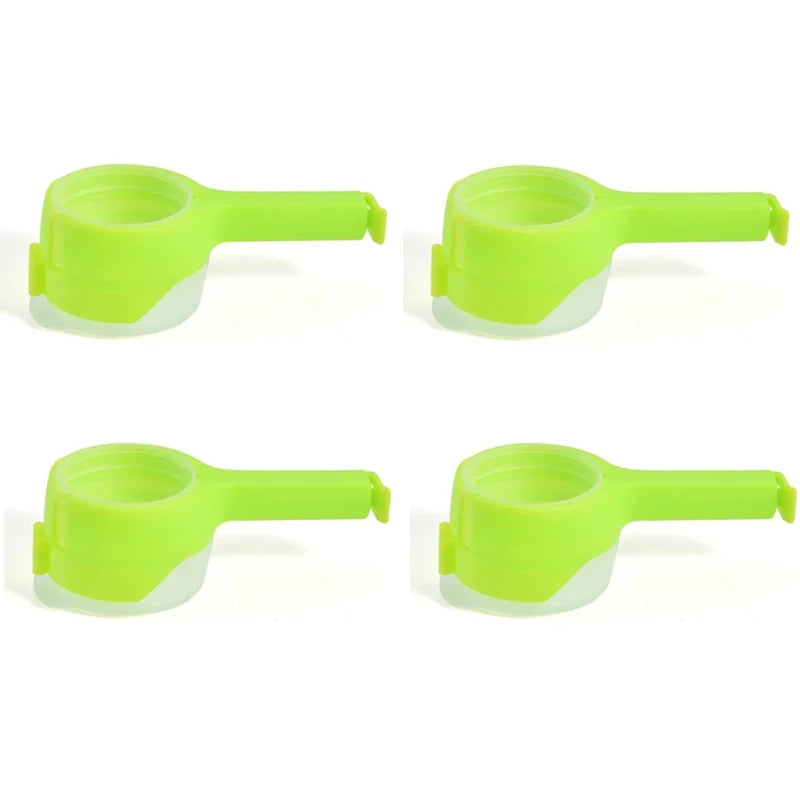 Food Storage Bag Clips with Pour Spouts - Kitchen Chip Sealer Clips, Plastic Cap for Freshness