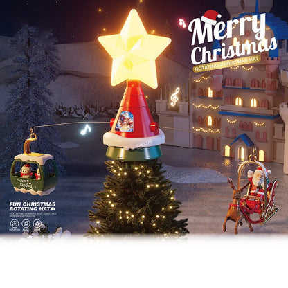 Battery Operated Railway Train with Sound & Light – Electric Christmas Tree Top Star Track Toy for Kids
