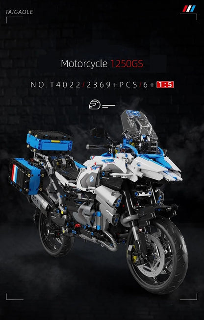 High-Tech 1:5 Motorcycle Model – Modular Brick Racing Motorbike Building Set Toy for Boys T4022