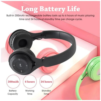 Y08 Wireless Bluetooth Macaron Headphones – Stereo Headband Gaming Headset with Mic for Mobile, Tablet & Gamer Girls