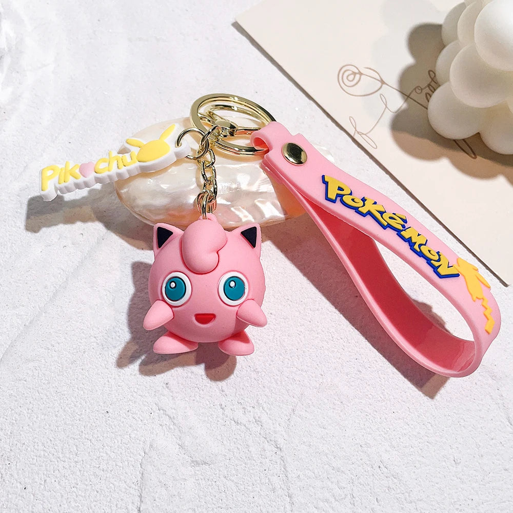 Pokemon Keychain – Pikachu, Charmander & Psyduck Anime Toy, Kawaii Cartoon Doll Pendant for Car, Bag, Kid Gift