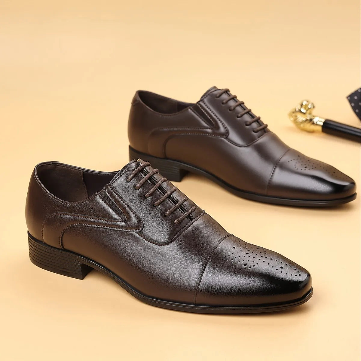 Men’s Luxury Leather Dress Shoes - Business Wedding Office & Party Formal Footwear