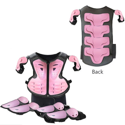 Kids Motocross Body Armor Vest – Chest, Spine & Knee Protection Gear for Boys & Girls (Height 0.85–1.7m)