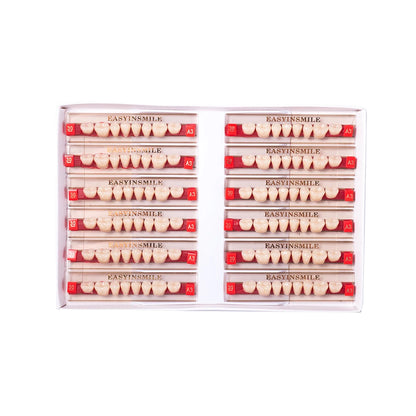16/12 Set Dental Denture Teeth Model Kit, Upper & Lower Anterior Synthetic Polymer Teeth A2 A3 for Dental Education & Training