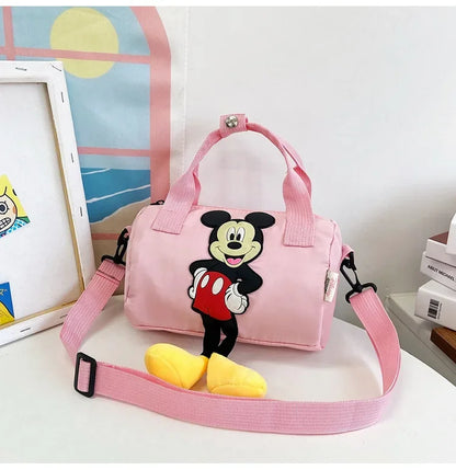 Disney Mickey Mouse Cartoon Small Shoulder Bag – Fashion Trendy Crossbody Cylinder Bag for Women & Girls, Cute Personality Style Handbag