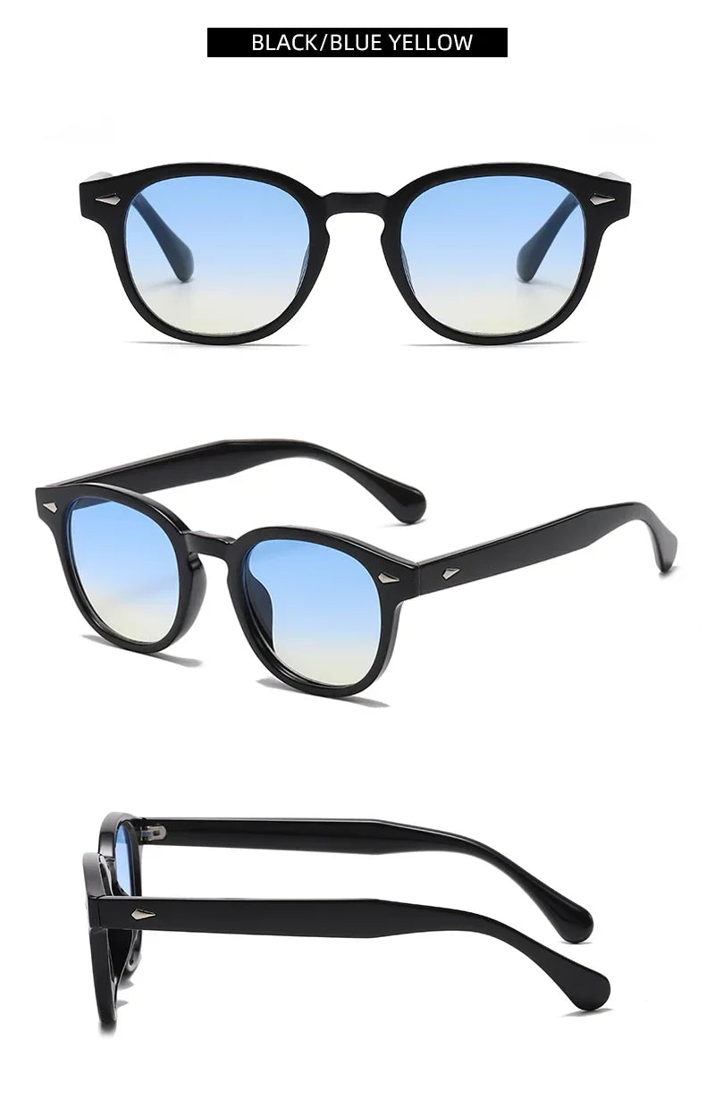 JNPCXI Retro Round Sunglasses – Punk Leopard Rivet Fashion Shades UV400 for Men & Women