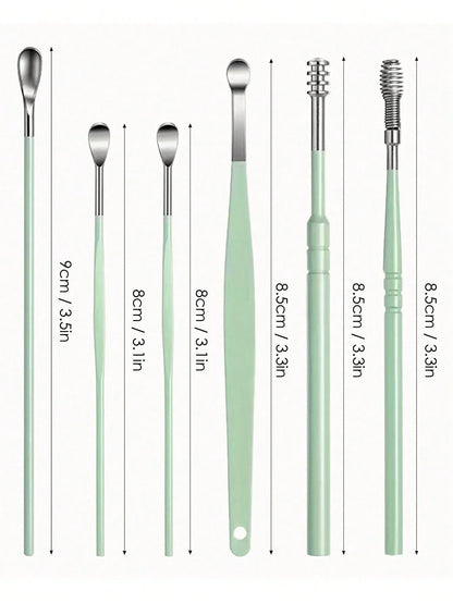 Stainless Steel Ear Cleaning Tool Kit – Ear Pick & Earwax Remover with Storage Bag