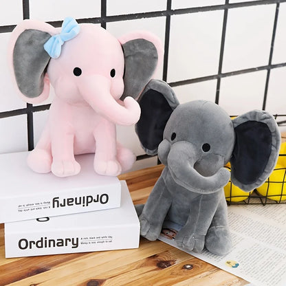 Comfort Sleeping Elephant Plush Toy - Pink & Grey Soft Elephant Doll for Kids, Birthday & Holiday Gift