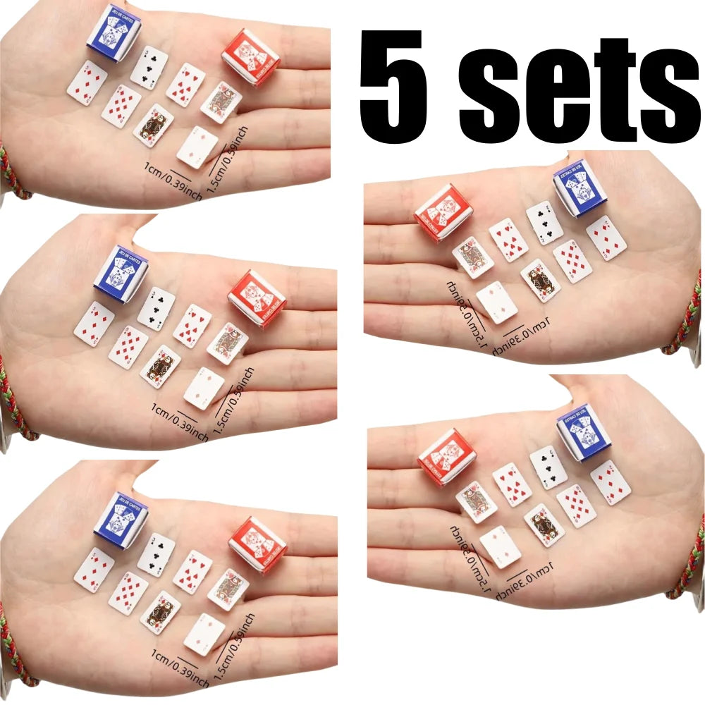 5 Sets Mini Portable Poker Cards – Fun Party Game for Teens & Adults, Ideal Birthday or Festive Gift