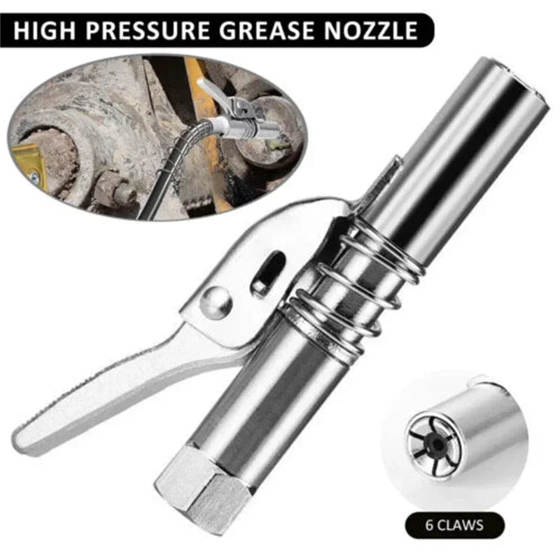 12000PSI High Pressure Grease Coupler Nozzle – Hose Pump Syringe, NPT1/8 Adapter for Brake Oil Change & Car Maintenance