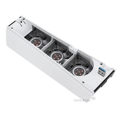Upgraded PS5 Cooling Fan – Quiet USB 3.0 Hub with LED Light for Disc & Digital Edition Console Accessories