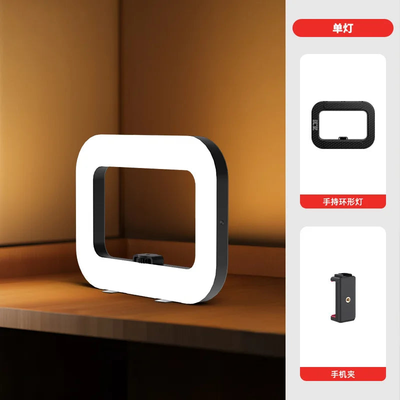 New Handheld Ring LED Light – Rechargeable Portable Fill Light for Mobile Phone, Live Broadcast, Photography, and Selfies