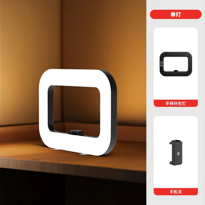 New Handheld Ring LED Light – Rechargeable Portable Fill Light for Mobile Phone, Live Broadcast, Photography, and Selfies