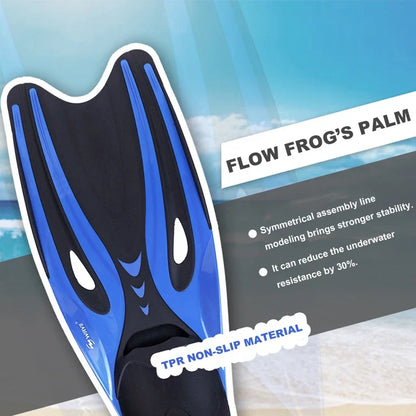 Professional Adult Swimming & Diving Fins – Flexible Non-Slip TPR Rubber Snorkeling Flippers for Water Sports & Beach