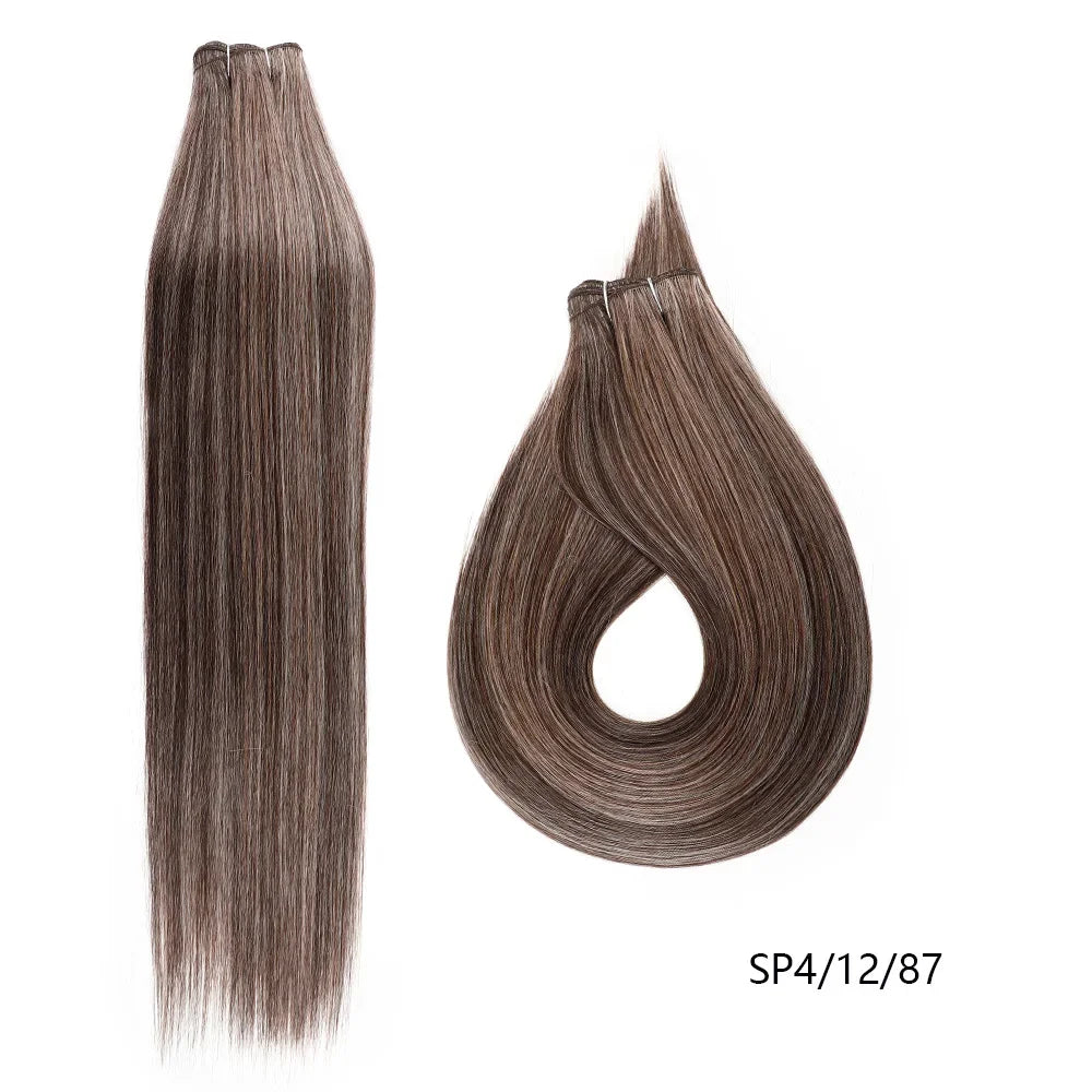 26" Ombre Straight Synthetic Hair Extensions – Smooth Weaving, Full Blue Hair Bundles from Root to End