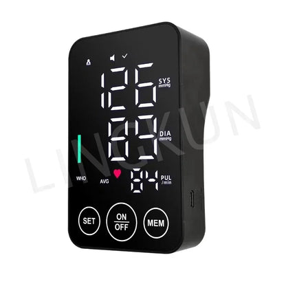 Spanish Voice Blood Pressure Monitor – Digital Arm Sphygmomanometer with LED Big Screen Tonometer