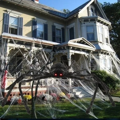 Large Plush Halloween Spider - Outdoor Party Decoration, Haunted House Prop and Prank Decor