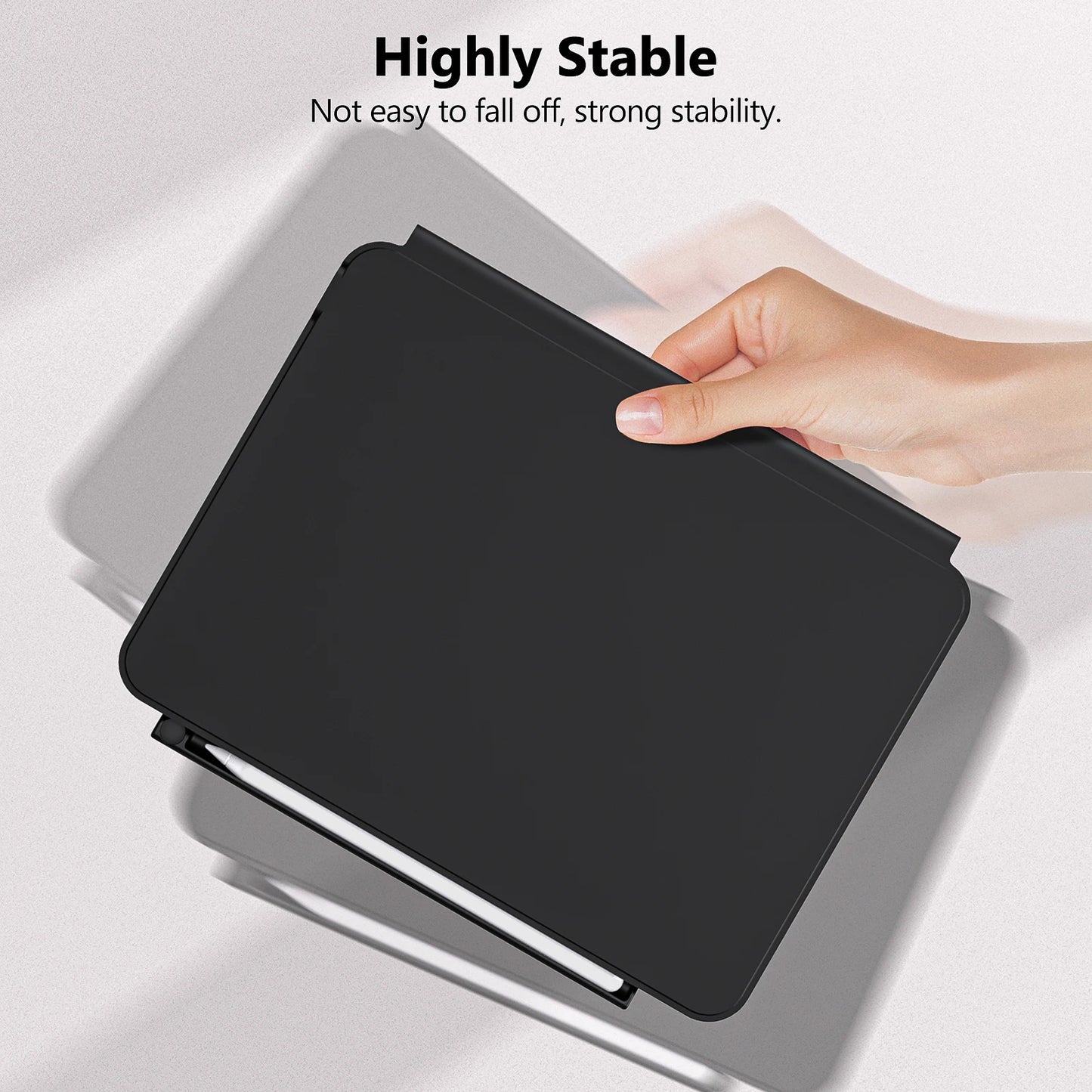 Smart Magic Keyboard Folio : Innovative Design for Apple with GOOJODOQ Magnetic Smart Folio - Includes Apple Pencil 1 & 2 Holder