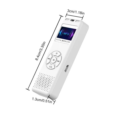 Mini Digital Voice Recorder & MP3 Player – FM Radio with HiFi Sound Quality