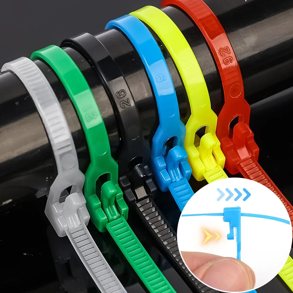 100/1000pcs Reusable Nylon Cable Ties – Adjustable Self-Locking Zip Tie Straps for Cord Organization & Binding