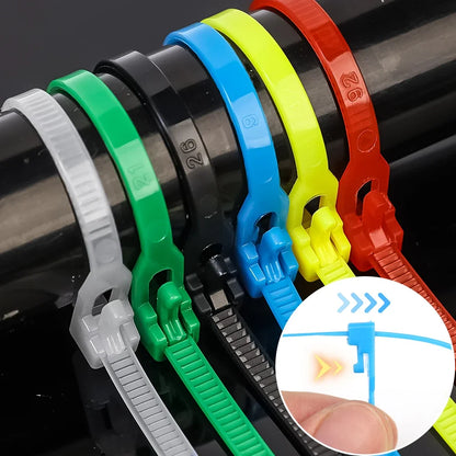 100/1000pcs Reusable Nylon Cable Ties – Adjustable Self-Locking Zip Tie Straps for Cord Organization & Binding