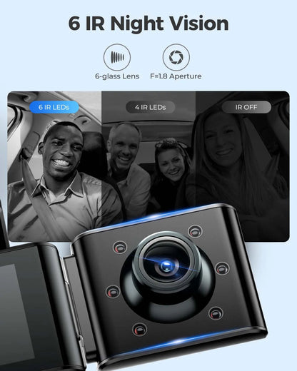 AZDOME M550 Pro 4K Car DVR Dash Cam – WiFi 5.8GHz, Front/Cabin/Rear Cameras, GPS, Night Vision & Parking Monitor