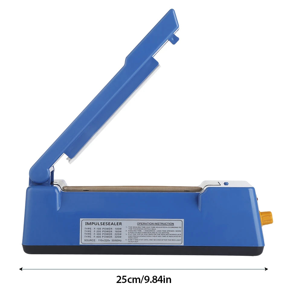 Electric Heat Sealer Machine — Hand Press Vacuum Impulse Sealer for Food, Plastic Bags, Balloons & Packaging