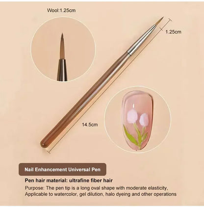 9PCS UV Gel Nail Brush Set – Liner DIY Painting Pen, Acrylic Drawing Brush for Nail Art Design & Tip Display Tools