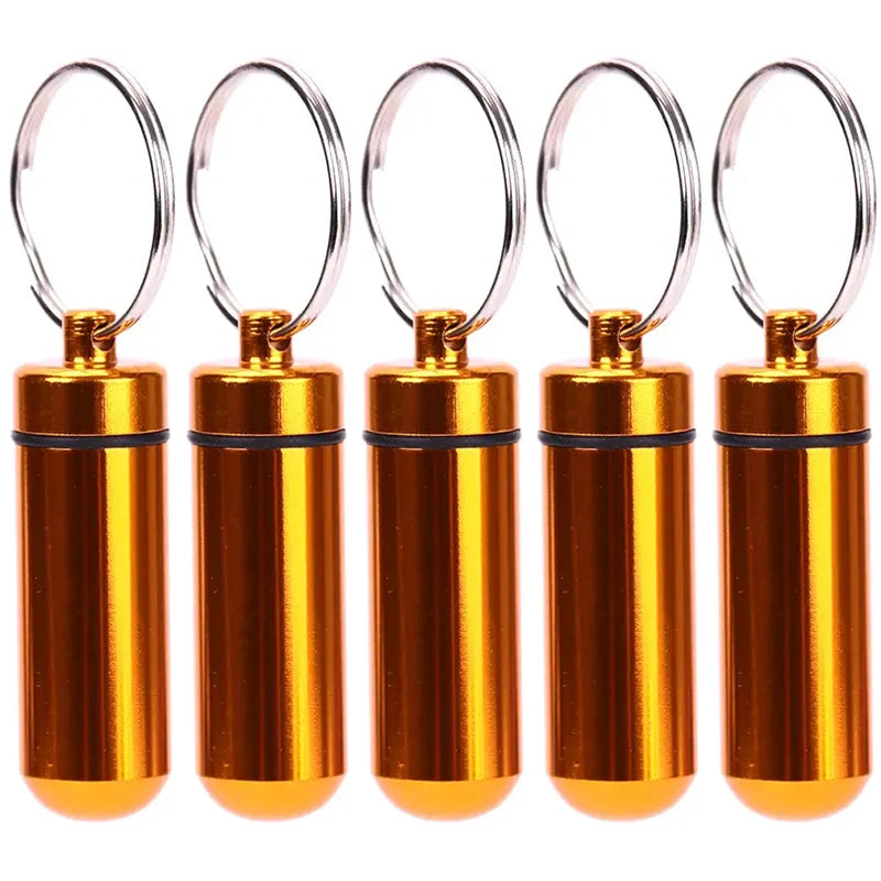 Portable Mini Travel Pill Box – Waterproof Medicine Capsule Container with Keychain for First Aid & Daily Use