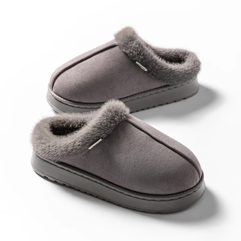 Fashion Women’s Fluffy Slippers – Warm Anti-Slip EVA Indoor Shoes with Thick Sole for Autumn & Winter