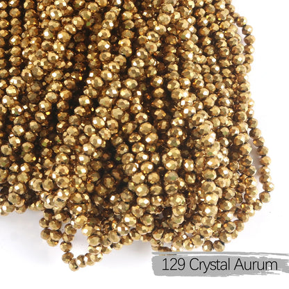Austria Crystal Rondelle Beads - 2mm/4mm/6mm/8mm Faceted Glass Spacer Beads for DIY Jewelry & Bracelet Making