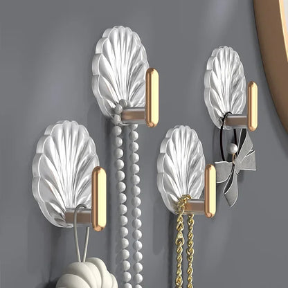Strong Sticky Luxury Wall Hooks: Easy Install Coat Hanger Rack for Clothes, Towels, Bags, Keys, and More (1/2/4 Pieces)