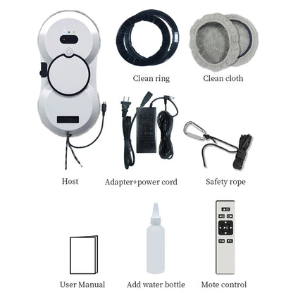High-Suction 5600PA Window Cleaning Robot with Electric Spray and Fall Prevention - Remote Controlled