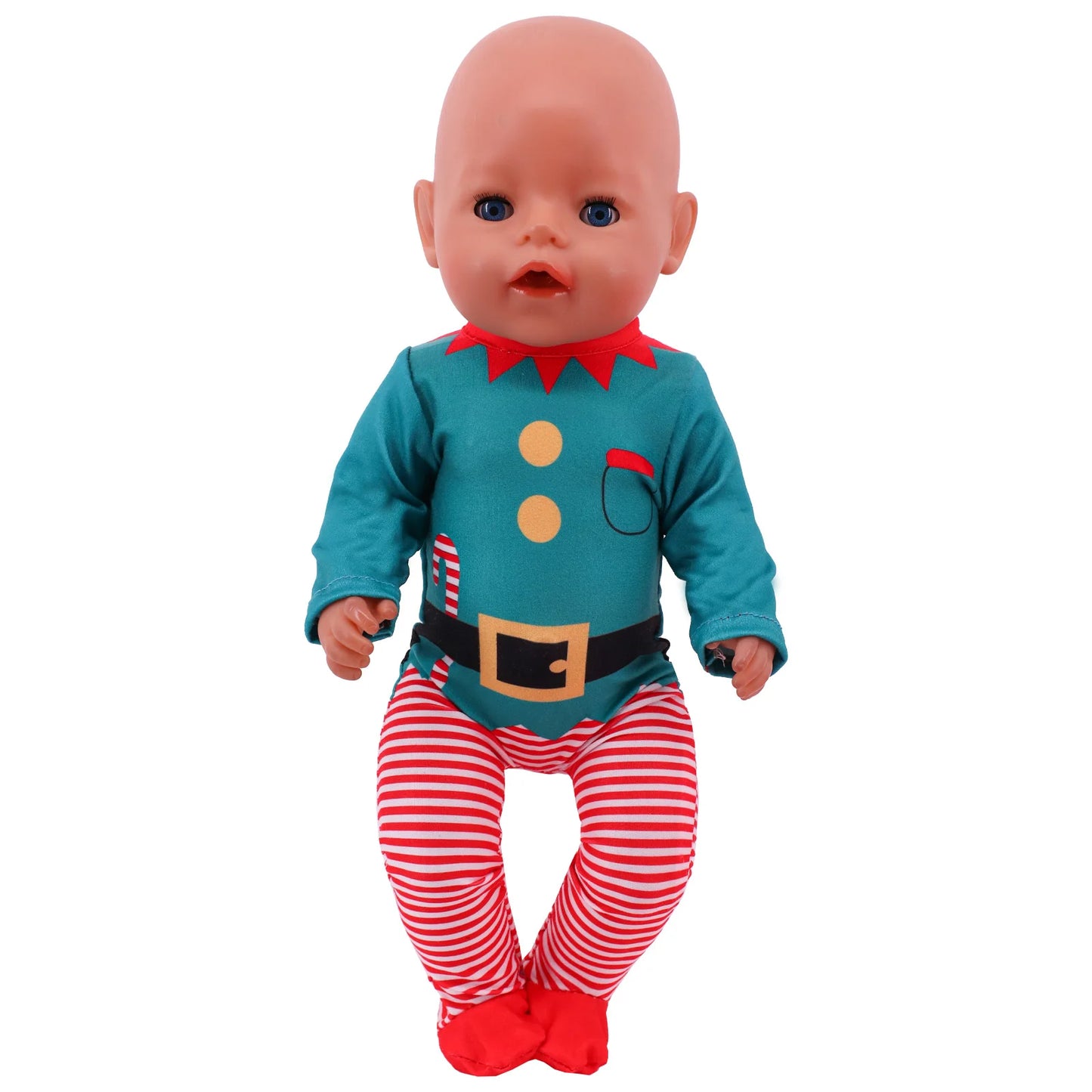 Pop Doll Christmas Outfit — Dress, Top & Pants Set for 18-Inch American and 43CM Reborn Baby Dolls, Our Generation Girl’s Toy Accessories