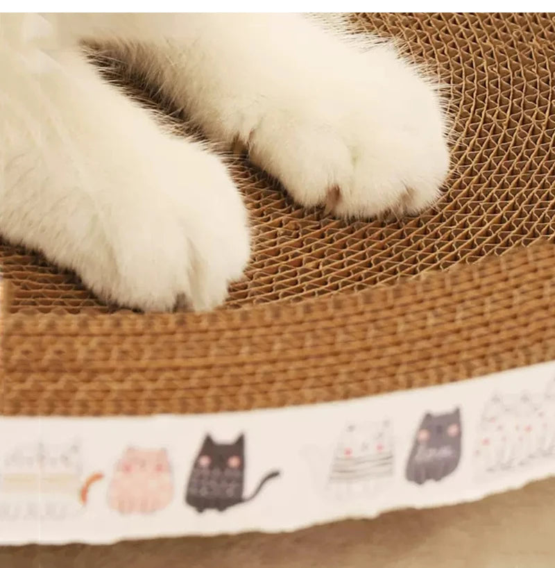 Wear-Resistant Corrugated Cat Scratcher - Round Oval Grinding Claw Toy for Cats, Cat Bed Nest, Cat Accessories