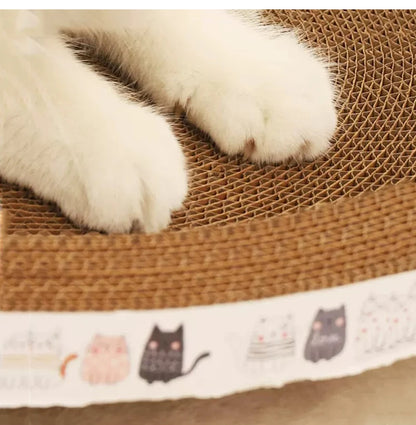Wear-Resistant Corrugated Cat Scratcher - Round Oval Grinding Claw Toy for Cats, Cat Bed Nest, Cat Accessories