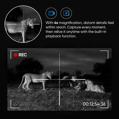 1920×1080 OLED Night Vision Scope - HD Day & Night Monocular with Photo/Video Recording and Up to 300M Observation Range
