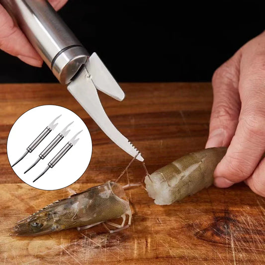 6-in-1 Seafood Cleaning Tool - Stainless Steel Shrimp Sheller, Fish Scaler & Peeling Cutter