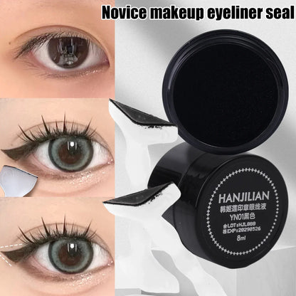 Waterproof Simple Eyeliner Stamp - Long-Lasting Double-Ended Lash Template with Ink, Black Eye Liner for Beginners