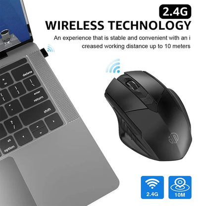 INPHIC Rechargeable Bluetooth Wireless Mouse – 2.4G Silent Office Mouse for PC, Laptop, Tablet & Smartphone