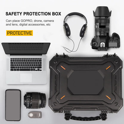 Tool Box Hard Carry Case – Waterproof Safety Carrying Case with PU, Portable Military Pistol Storage Bag and Foam Pads