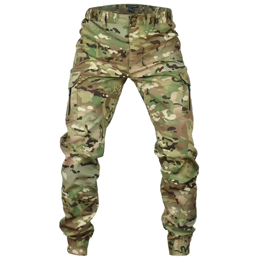 Men's Tactical Camouflage Joggers – Ripstop Cargo Pants for Outdoor Work and Hiking