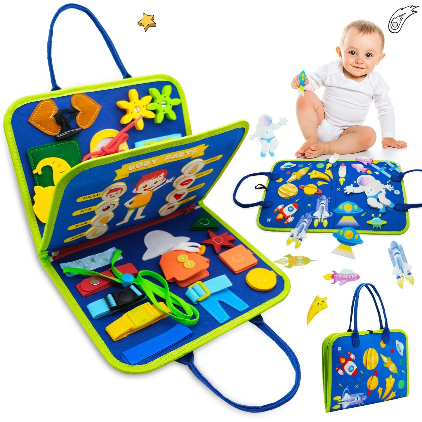 Montessori Busy Board for Toddlers – Sensory Busy Book for Early Education & Fine Motor Skills Learning Toys
