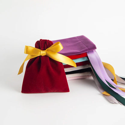 10PCS Purple Velvet Drawstring Bags — Jewelry Gift & Candy Storage Pouches